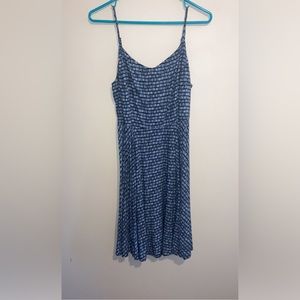 Black and white, VERY flowy; wear something under, side zipper